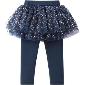 Little Girls Footless Leggings Pants with Lace Ruffle Tutu Skirt Toddler Baby Girls Sequin Tutu Stretchy Cotton Tights