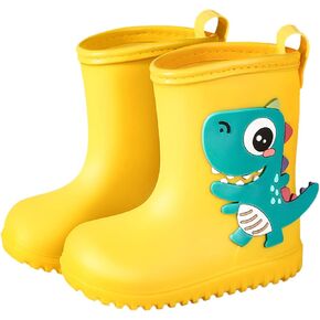 Toddler Dinosaur Rain Boots, Waterproof Kids Rubber Rain Boots for Girls Boys Unisex-Child Outdoor Rain Shoes