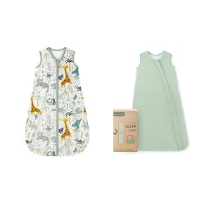 Yoofoss Baby Sleep Sack 6-12 Months 1 Pack 0.5 Tog 100% Cotton & 1 Pack 1.0 Tog Rayon Made from Bamboo Sleep Sack