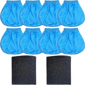 8 Pack VRC2 مرشحات القماش و 2 PCS VFF21 FOAM FILTER KIT متوافقة مع VACMASMER من 1.5 إلى 3.2 جالون رطب/جاف فاكت
