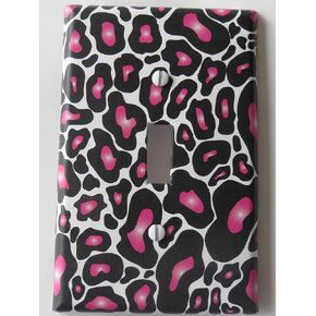 Hot Pink Black Leopard Print Switch Plate Cover