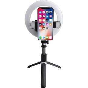 Monster Multi-White 6" LED Ring Light, Great for Live Steams, Rotating Tripod, 3 Multi-White Options, 10 Brightness Settings, Wireless Battery Remote, Rechargeable: Micro-USB Cable Included