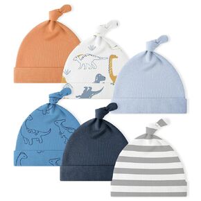 Yoofoss Baby Hats 0-6 Months 100% Organic Cotton Knot Newborn Hats for Boys Girls Beanie Set Soft Infant Beanie Caps 6 Pack