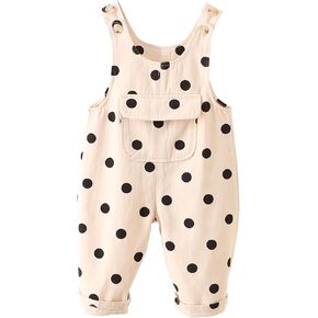 Happy Cherry Baby Boys Girls Jean Overalls Kids Denim Suspender Pants with Pocket Cute Romper Sleeveless Jumpsuit