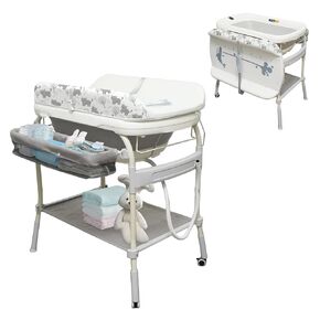 2 في 1 حوض استحمام طفل مع طاولة تغيير ، Deygia Diaper Diaper تغيير المحطة المحمولة تغيير الجدول القابل للتعديل