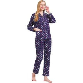 GLOBAL Comfy Pajamas for Women 2-Piece Warm and Cozy Flannel Pj Set of Loungewear Button Front Top Pants in Kuwait