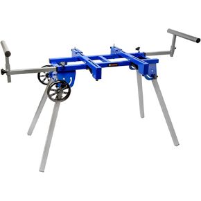 Miter Saw Stand With Wheels, Folding Work Table With Quick Release Tool Mounting System, Portable Saw Horse With 500 Lbs Load Capacity