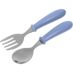 1 Set Stainless Steel Spoon Fork for Durable Lightweight Utensils Green for Easy to Hold for Newborns
