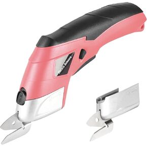 Cardboard Cutter Box Cutter Electric Scissors: 4V Cordless Fabric Scissors with 2 Blades Rechargeable Power Shears for Cutting Carboard Carpet Leather with Safety Lock Charger Tool Gifts for Men Women