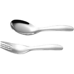1Set Stainless Steel Fork and Spoon Self Feeding Utensils for Lightweight and Durable Silverware Kit for Independent Eating and Training