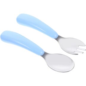 Vaguelly 1Set Utensils Ergonomic Fork and Spoon Kit for Lightweight Portable Cutlery Lunch Accessories for Boys