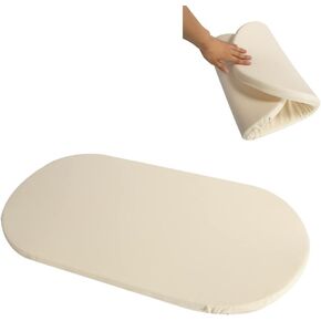 Co Storage Oval Foam Bassinet Mattress Pad with Removable Natural Organic Cotton Cover
