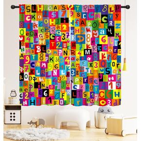 Space Kids Curtain,Cartoon Child Spaceman Planet Theme Blackout Curtain, Solar System Astronaut Window Treatments Drapes for Nursery Boys Girls Room Bedroom Decor 42" W x 45" L