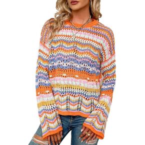 نساء رقبة مرقص مكونة من سترة متماسكة من طراز Crewneck Collov