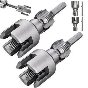Integrated Internal & External Pipe Threading Tool, Pipe Thread Cutting Tool, Electric Drill Compatible PVC Pipe Threader Kit, Pipe Sizes Rethreading Tool (1/2"+3/4")
