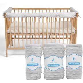 Crib Rail Covers for Teething - Crib Guard Bumper Pads - Edge Protector Bumber Pads for Crib - Biting & Chewing Bed Guard Rail - Crib Protector Accessories