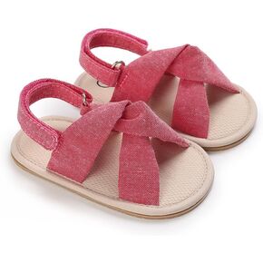 Baby Girls Boys Sandals Toddler Summer Baby Shoes Non-Slip Rubber Sole, Newborn Infant Walking Shoes Open Toe with Hook and Loop Indoor Outdoor