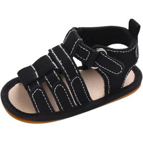 Spring and Children Baby Toddler Shoes Boys and Girls Sandals Flat Bottom Light Open Toe Hook Loop Solid Color Toddler Sandles