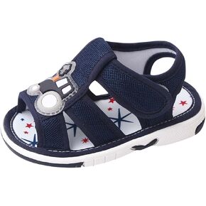 Baby Boy Squeaky Sandals Infant Premium Rubber Sole Closed-Toe Non-Slip Shoes Toddler Soft First Walkers Shoes