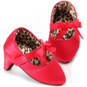 Newborn Baby Girls Shoes Bowknot Soft Sole Crib Shoes (0-6 M, Red)