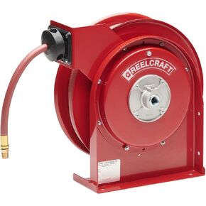 Reelcraft 4625 Premium Duty Spring Retractable Hose Reel, Made with Reinforced Steel, Long Life Drive Spring and Quiet Speed Latch, ⅜" x 25’