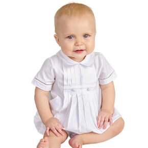 David 12 Months Christening Baptism Blessing Outfit for Boys White