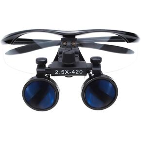 2.5X Portable Binocular Loupes 420mm Working Distance Optical Glasses (Black)