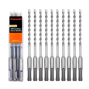 SDS Plus Rotary Hammer Drill Bit Set - 10-Piece 5/32" x 6" Concrete Masonry Drill Bits for Brick, Cement & Stone - Durable Alloy Tip, Fast Drilling