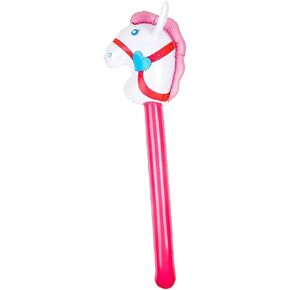 Inflatable Stick Horse,Blowing Up Stick Toy,Funny Colorful Blowing Up Stick,Stick Horse for Horse Themed Kids Party Decor, Pink