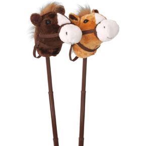 JT International Plush Horse Stick Horse with Sound Brown