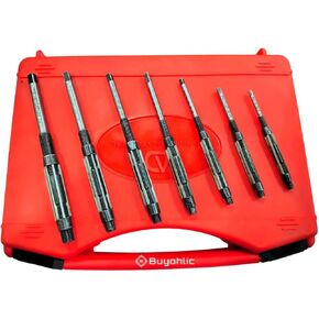 buyohlic 7 أجهزة كمبيوتر. مجموعة Reamer Reamer القابلة للتعديل II تغطي 1/4 "إلى 15/32" أحجام Reamer Range II الناي المستقيم