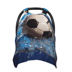 Soccer Ball Water Baby Car Seat Canopy Cover, Multi Use Breathable Nursing Breastfeeding Covers for Mom Soft Stroller Sun Shade Newborn Shower Gift