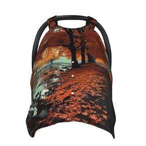 Maple Tree in Autumn Baby Car Seat Canopy Cover, Multi Use Breathable Nursing Breastfeeding Covers for Mom Soft Stroller Sun Shade Newborn Shower Gift