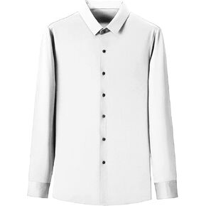 Maiyifu-GJ Men's Wrinkle Free Casual Dress Shirt Regular Fit Button Down Shirts Solid Turn-Down Collar Long Sleeve Shirts