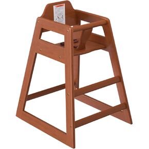 Black Wooden High Chair for Baby and Toddlers - Portable Travel - Restaurant Wood Highchair to Table, Folding Seat Booster Girl and Boy with Safety Straps and Steps - Industrial Ready-to-Assemble