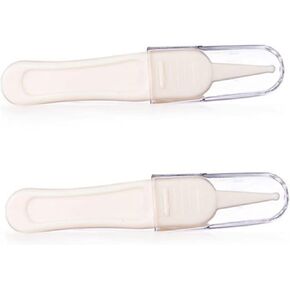 2Pcs Safe Tweezers for Ear Nose and Navel Cleaning Care Cleaner White for Safe Use and Easy Storage