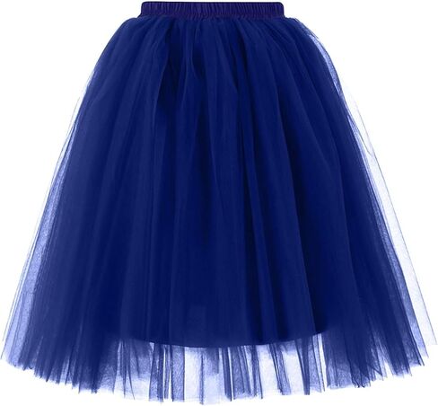 Womens Underskirts for Cosplay Elastic Ruffle Tutu Skirt Party Tulle Elegant Midi Skirt Lightweight A-Line Petticoat in Saudi Arabia
