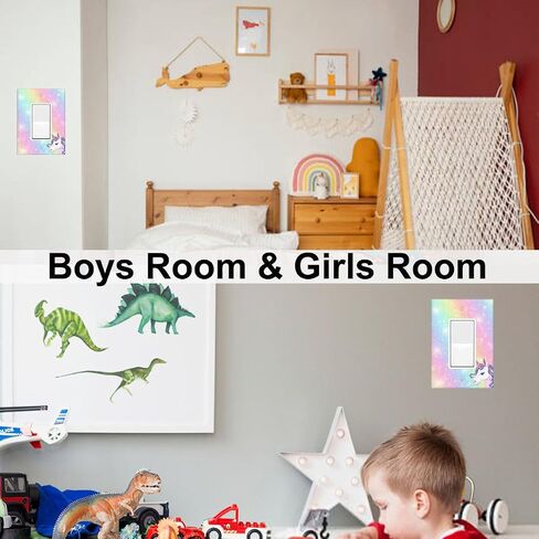 Unicorn Rainbow Cute Decorator Light Switch or Receptacle Outlet Wall Plate Cartoon Single Rocker Wallplate Size 1-Gang 4.50" x 2.76" in Saudi Arabia