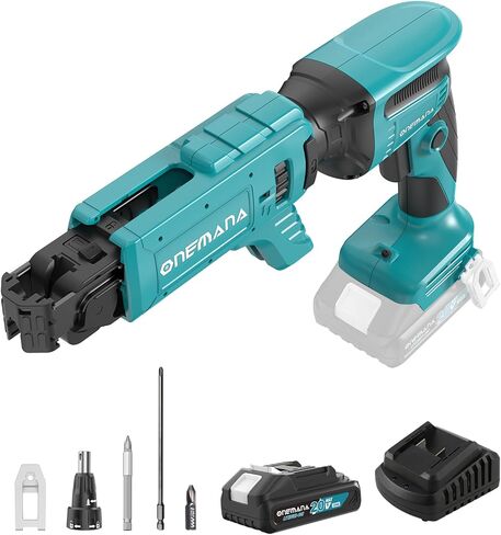 20V MAX Brushless Cordless Drywall Screw Gun Kit,Batteries & Charger 4200RPM Auto-Feed Screwgun with Depth Adjustment Includes Collated Attachment, Tool Bag & LED Light in Kuwait