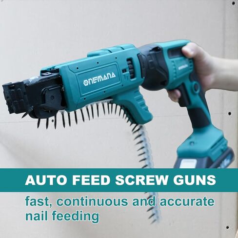 20V MAX Brushless Cordless Drywall Screw Gun Kit,Batteries & Charger 4200RPM Auto-Feed Screwgun with Depth Adjustment Includes Collated Attachment, Tool Bag & LED Light in Kuwait