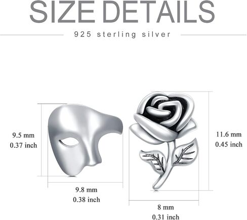Mask Stud Earrings Sterling Silver Theatre Jewelry Gifts for Women Men Girls in Saudi Arabia