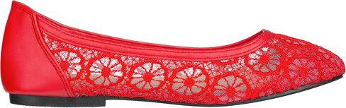 CLOVERLAY Women's Ballet Shoe Floral Breathable Crochet Lace Ballet Flats (10, White) in Saudi Arabia