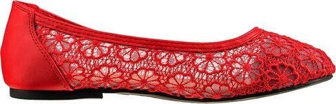 CLOVERLAY Women's Ballet Shoe Floral Breathable Crochet Lace Ballet Flats (10, White) in Saudi Arabia