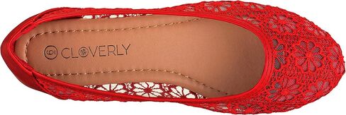 CLOVERLAY Women's Ballet Shoe Floral Breathable Crochet Lace Ballet Flats (10, White) in Saudi Arabia