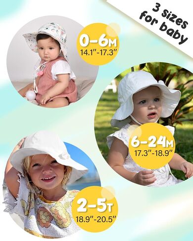 FURTALK Baby Girl Wide Brim Sun Hat with UPF 50+ Toddler Baby Sun Protection in Saudi Arabia