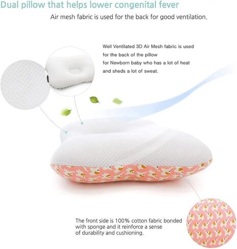 Soft Hypoallergenic Baby Head & Neck Support Organic Cotton Cover Machine Washable (Bambi Pink) in Saudi Arabia