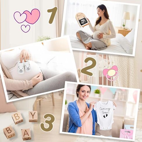 9 PCS Adpressed Agrencerces ، تشمل أحذية Baby Babysuit Board Board Board و Sign Sign Surprise إعلان مفاجئ لـ Grandparents Partner Family Family (White Come-Soon-Grey Shoe) in Kuwait
