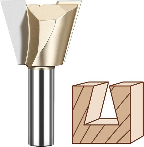 جهاز التوجيه Devetail Bit 1/2 "Shank 1-3/8" DIA TUNGSTEN CARBIDE 14.5 درجة النجارة المفصل بالتوابل نصف أعمى من خلال بتات توابل لمفاصل صندوق الخزانة على الخشب in Kuwait