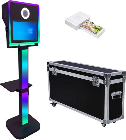 DSLR Photo Booth with 15.6 Touch Screen,Selfie Photo Booth Stand with Flight Case for Birthday Party Rental (White, Photo Booth) in Saudi Arabia