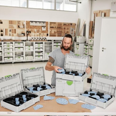 Festool 578192 Granat 6-Inch (150mm) Abrasive Systainer³ SYS-STF D150 GR-Set in Saudi Arabia